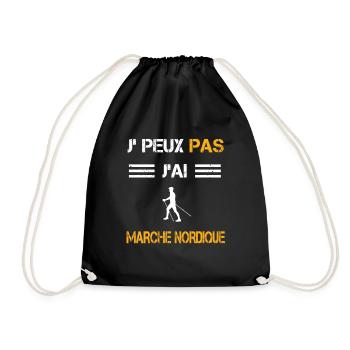 Je peux pas j'ai marche nordique cadeau marcheur - Sac de sport léger - noir - Devant