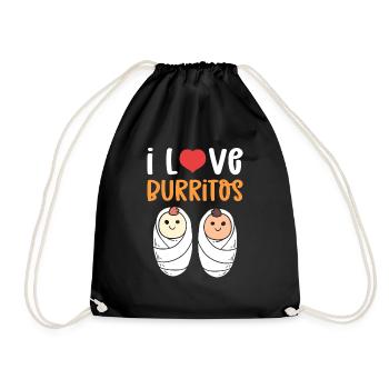 Ich Liebe Burritos. Kinderkrankenschwester Bei - Turnbeutel - Schwarz - Vorne