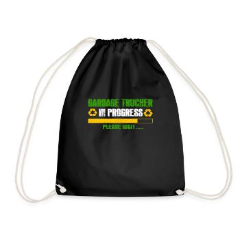 Garbage Trucker In Progress Please Wait Trash - Drawstring Bag - black - Front