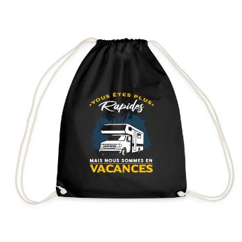 Camping-Car Slogan - Sac de sport léger - noir - Devant