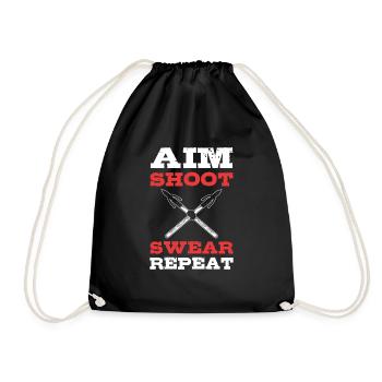 Tir sur cible jurer répéter. Pêche - Sac de sport léger - noir - Devant