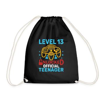 Abschlag zum 13. Geburtstag. Level 13 freigeschaltet - Turnbeutel - Schwarz - Vorne