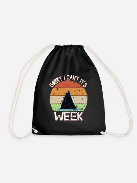 Vintage Sorry I Can't It's Week Funny Shark - Turnbeutel - Schwarz