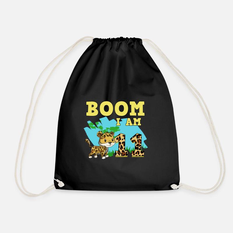 11th birthday Jaguar - Drawstring Bag - black