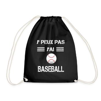 Je peux pas j'ai baseball balle - Sac de sport léger - noir - Devant