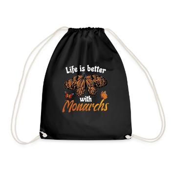 Monach Schmetterling Design - Turnbeutel - Schwarz - Vorne