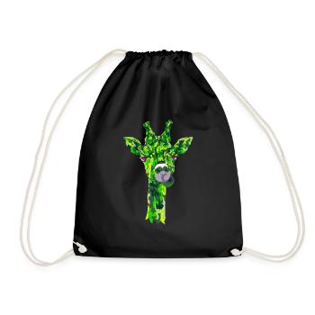 Drôle de style géométrique de girafe - Sac de sport léger - noir - Devant