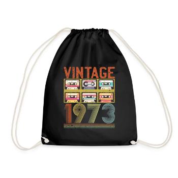 Vintage 1973 50th Birthday 50 Year Old - Drawstring Bag - black - Front