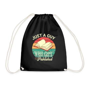 Just Published Author Shirt for Men, Pub Day T Shi - Drawstring Bag - black - Front