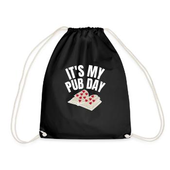 Just Published Author Shirt Women, Pub Day T Shirt - Drawstring Bag - black - Front