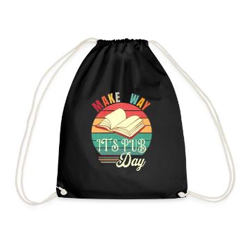 Just Published Author Shirt Women, Pub Day T Shirt - Drawstring Bag - black - Front