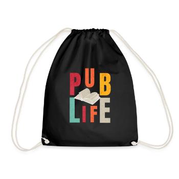 Just Published Author Shirt Women, Pub Day T Shirt - Drawstring Bag - black - Front