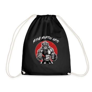 Mixed Martial Arts Gorilla - Käfigkämpfer MMA - Turnbeutel - Schwarz - Vorne