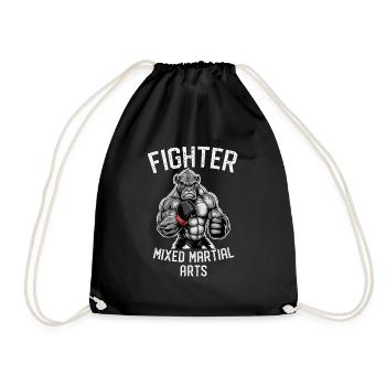 MMA Kämpfer - Käfigkämpfer Freier Kampf Gorilla - Turnbeutel - Schwarz - Vorne
