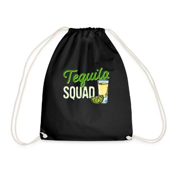 Tequila Squad Lustig Cinco de Mayo Limette Mexikan - Turnbeutel - Schwarz - Vorne