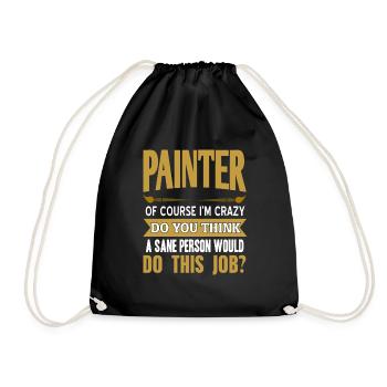 Peintre Bien sûr, je suis fou drôle de peintre Dessins - Sac de sport léger - noir - Devant