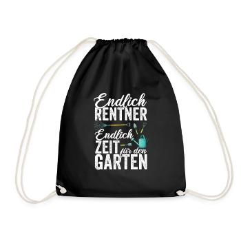 Endlich Rentner - Endlich Zeit für den Garten Gärt - Turnbeutel - Schwarz - Vorne