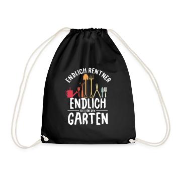Endlich Rentner - Endlich Zeit für den Garten Hobb - Turnbeutel - Schwarz - Vorne