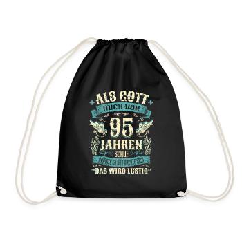 95 Geburtstag Geschenk Jahre Lustig Spruch - Turnbeutel - Schwarz - Vorne