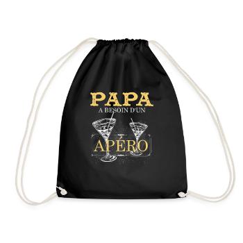 Papa A Besoin D'Un Apéro - Sac de sport léger - noir - Devant