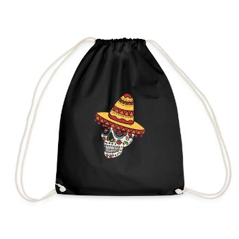 Jour du crâne de sucre mort drôle Cinco de Mayo - Sac de sport léger - noir - Devant