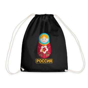 Matryoschka Krasavica Babuschka Russland - Turnbeutel - Schwarz - Vorne