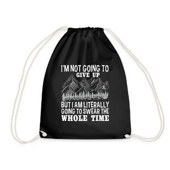 Funny hiking gift statement - Drawstring Bag - black - Front