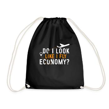I look like I'm going economy first - Drawstring Bag - black - Front