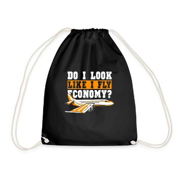 I look like I'm going economy first - Drawstring Bag - black - Front