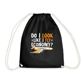 I look like I'm going economy first - Drawstring Bag - black - Front