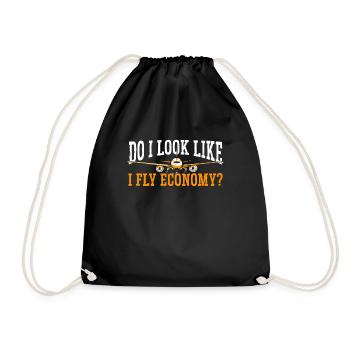 I look like I'm going economy first - Drawstring Bag - black - Front