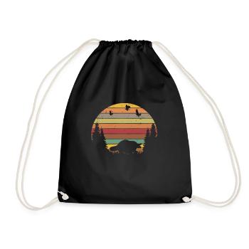 Schnabeltier Retro - Turnbeutel - Schwarz - Vorne