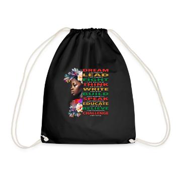 Dream Lead African American Black History Month - Drawstring Bag - black - Front