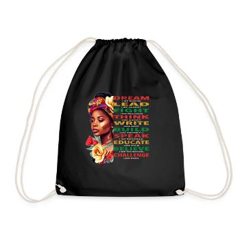 Afro Melanin Dream Lead Mois de l’histoire des Noirs - Sac de sport léger - noir - Devant