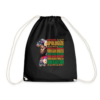 Afro Melanin Black History Month - Drawstring Bag - black - Front