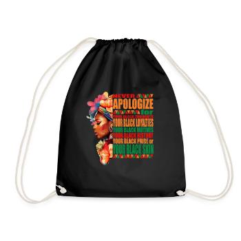 Black Color Pride Black History Month - Drawstring Bag - black - Front