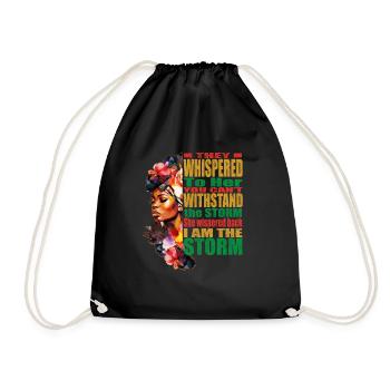 I Am the Storm Black History Month Quotes - Drawstring Bag - black - Front