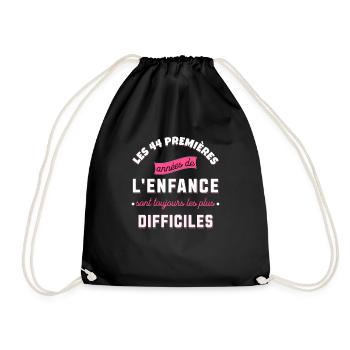 Anniversaire 44 ans Idée cadeau date de naissance - Sac de sport léger - noir - Devant