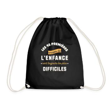 Anniversaire 48 ans Idée cadeau date de naissance - Sac de sport léger - noir - Devant