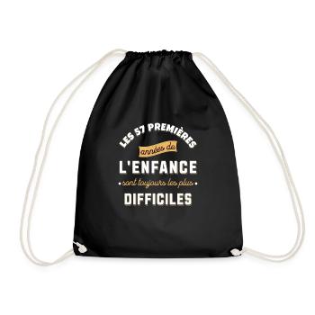 Anniversaire 57 ans Idée cadeau date de naissance - Sac de sport léger - noir - Devant