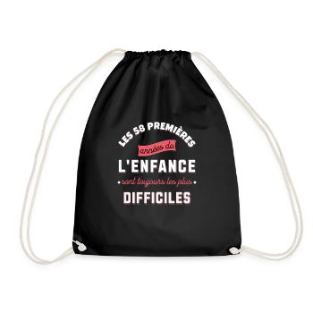 Anniversaire 58 ans Idée cadeau date de naissance - Sac de sport léger - noir - Devant