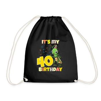 It's my 40th birthday Grasshopper - Drawstring Bag - black - Front