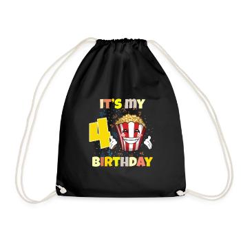 Es ist mein 4. Geburtstag - Turnbeutel - Schwarz - Vorne