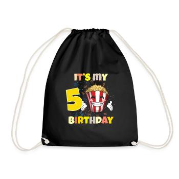 Es ist mein 5. Geburtstag - Turnbeutel - Schwarz - Vorne