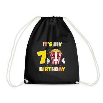 Es ist mein 7. Geburtstag - Turnbeutel - Schwarz - Vorne