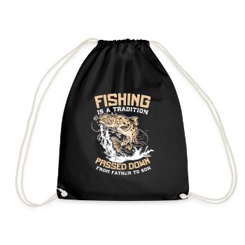 Fishing Dad Father and Son Ocean Father's Day - Turnbeutel - Schwarz - Vorne