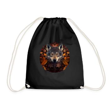 Wölfe Silhouette Naturschutz Tierschutz Wolf - Turnbeutel - Schwarz - Vorne