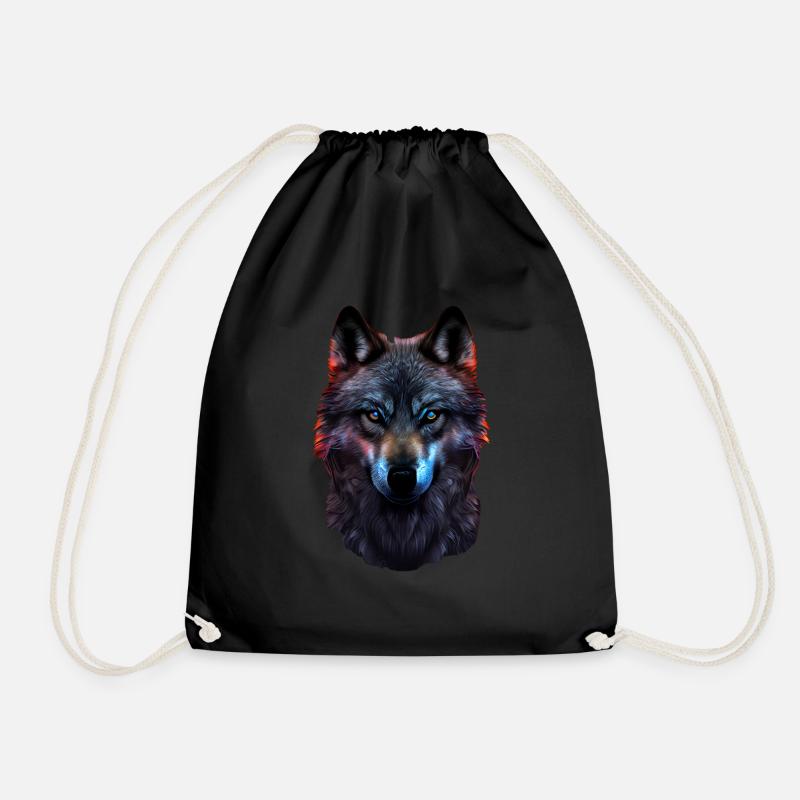 Wölfe Silhouette Naturschutz Tierschutz Wolf - Turnbeutel - Schwarz