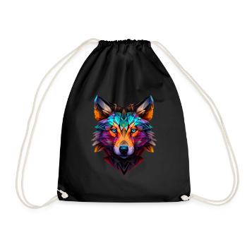 Wölfe Silhouette Naturschutz Tierschutz Wolf - Turnbeutel - Schwarz - Vorne
