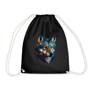 Wölfe Silhouette Naturschutz Tierschutz Wolf - Turnbeutel - Schwarz - Vorne